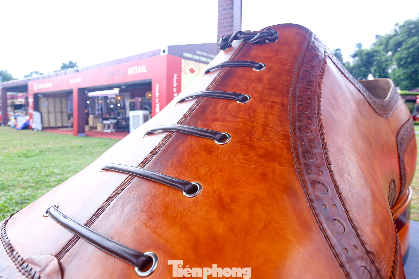 Chiếc giày được tạo nên từ 53m2 da bò với 4.832 mũi khâu và 924 lỗ đục trang trí. Chiếc giày được đóng dấu mang cỡ 555.