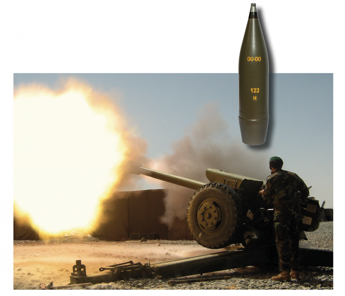 Đạn pháo 122mm thông thường. Ảnh: MSM.