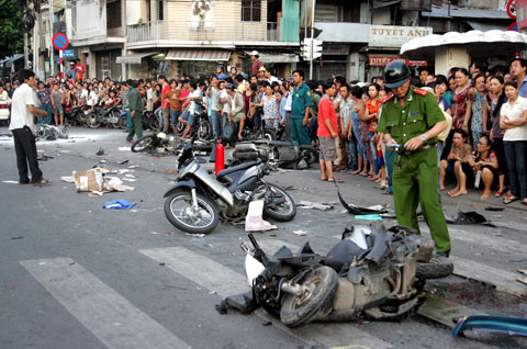 Hiện trường tai nạn chiều 7/10