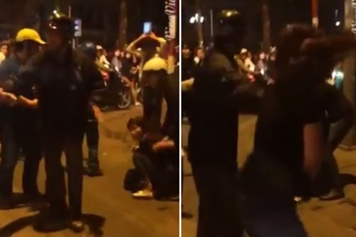 Gái trẻ chia phe đánh nhau kinh hoàng trên phố Bà Triệu ảnh 1