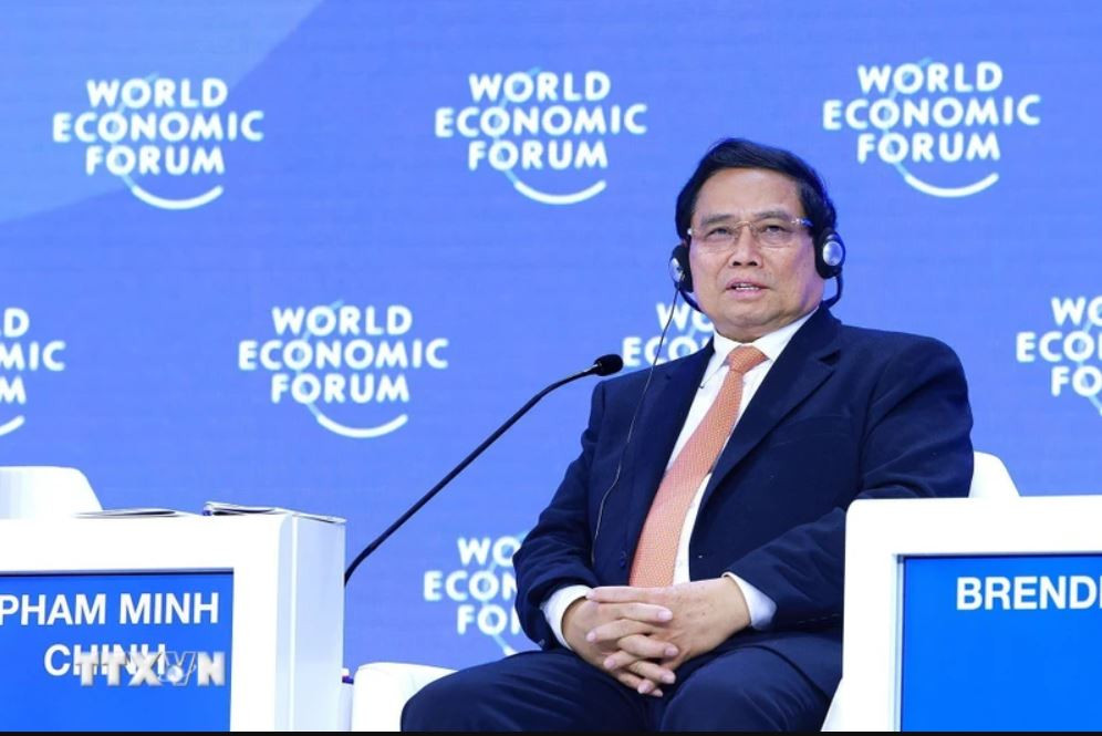 Thủ tướng Phạm Minh Chính phát biểu tại phiên thảo luận. (Ảnh: Dương Giang/TTXVN)