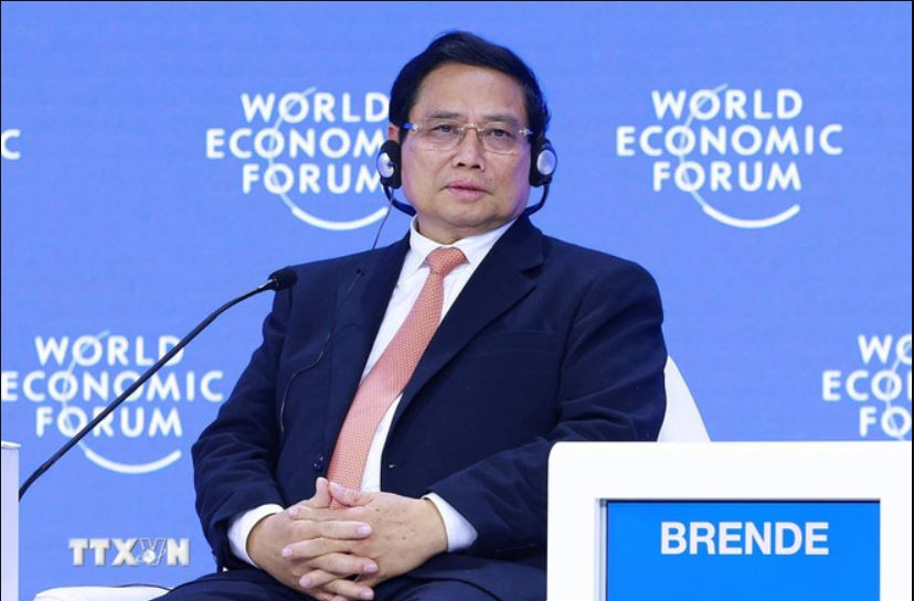 Thủ tướng Phạm Minh Chính phát biểu tại phiên thảo luận. (Ảnh: Dương Giang/TTXVN)