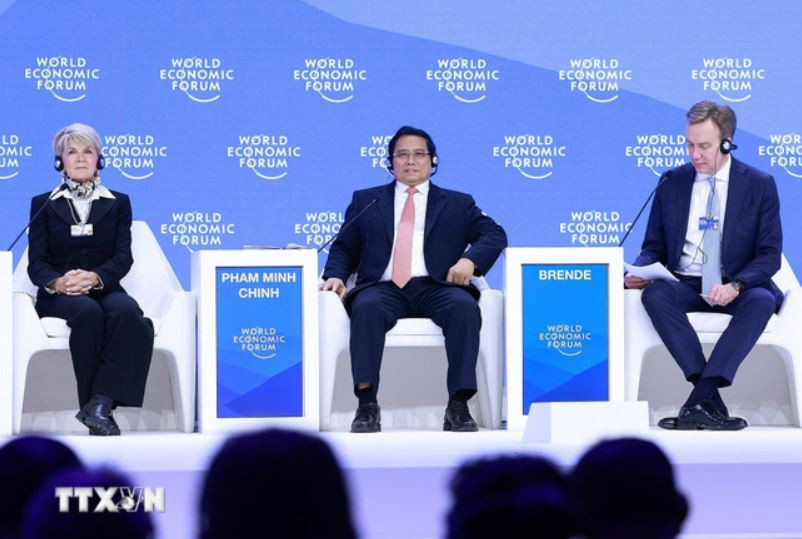 Thủ tướng Phạm Minh Chính phát biểu tại Phiên thảo luận toàn thể. (Ảnh: Dương Giang/TTXVN)