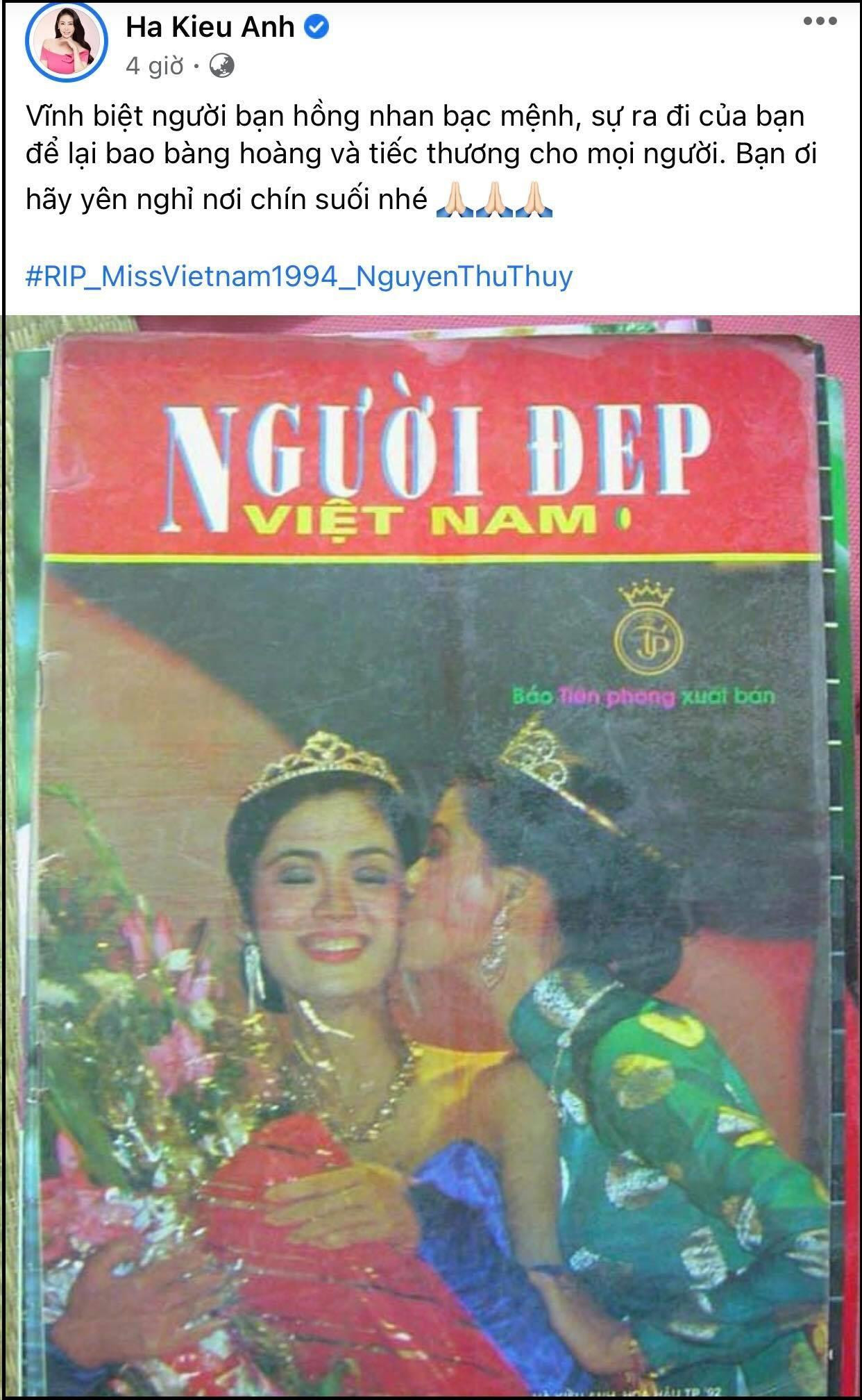 Hoa hậu Hà Kiều Anh cũng không khỏi bàng hoàng trước tin Hoa hậu Thu Thủy qua đời. Hoa hậu Hà Kiều Anh cũng không khỏi bàng hoàng trước tin Hoa hậu Thu Thủy qua đời.