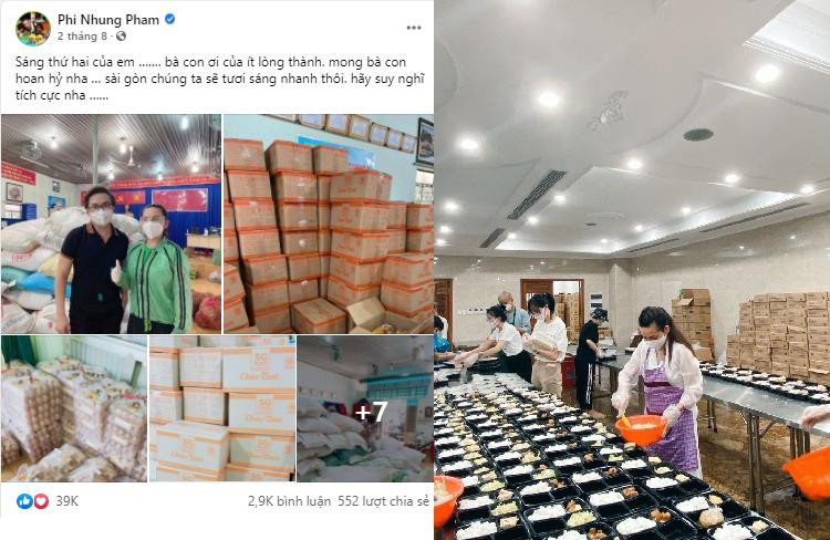 Phi Nhung tích cực tham gia các hoạt động thiện nguyện trước khi nhập viện điều trị COVID-19.