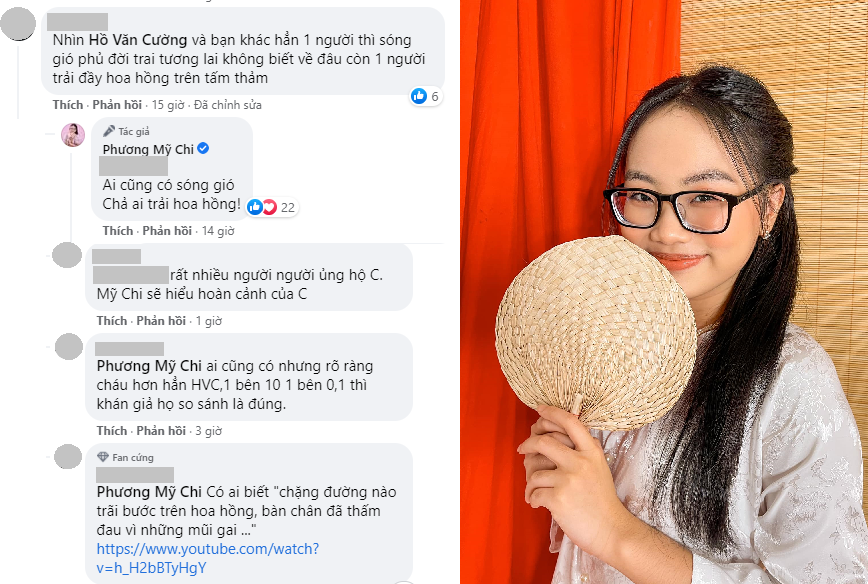 Phương Mỹ Chi lên tiếng khi bị so sánh với Hồ Văn Cường.