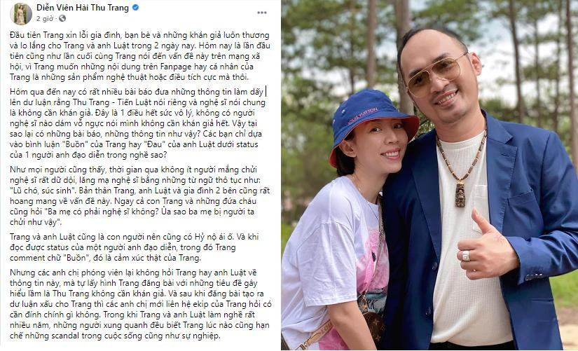 Thu Trang đăng tải bức tâm thư dài lên Fanpage cá nhân. Thu Trang đăng tải bức tâm thư dài lên Fanpage cá nhân.
