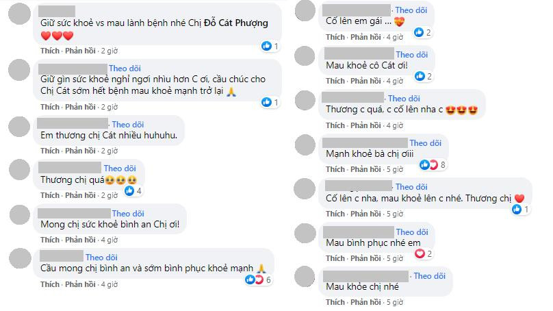 Đồng nghiệp và người hâm mộ gửi lời động viên đến nữ diễn viên. Đồng nghiệp và người hâm mộ gửi lời động viên đến nữ diễn viên.