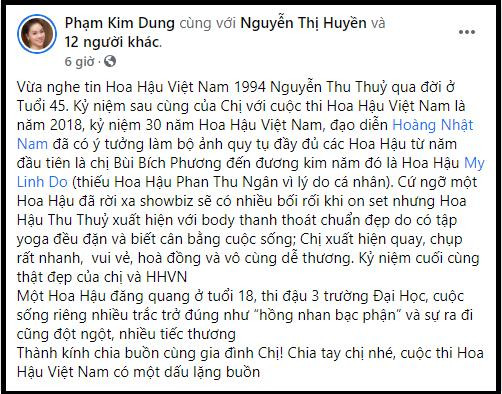 Bà Phạm Kim Dung (Tổng Giám đốc Công ty Sen Vàng) ngậm ngùi chia sẻ kỉ niệm với đàn chị. Bà Phạm Kim Dung (Tổng Giám đốc Công ty Sen Vàng) ngậm ngùi chia sẻ kỉ niệm với đàn chị.