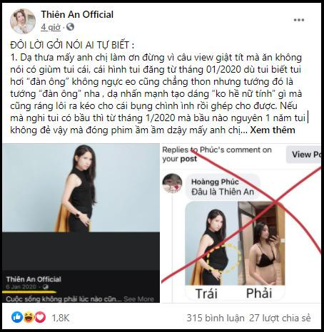 Hình ảnh Thiên An đăng tải trước đó vào năm 2020 bị cắt ghép và chỉnh sửa nhằm câu view. Hình ảnh Thiên An đăng tải trước đó vào năm 2020 bị cắt ghép và chỉnh sửa nhằm câu view.