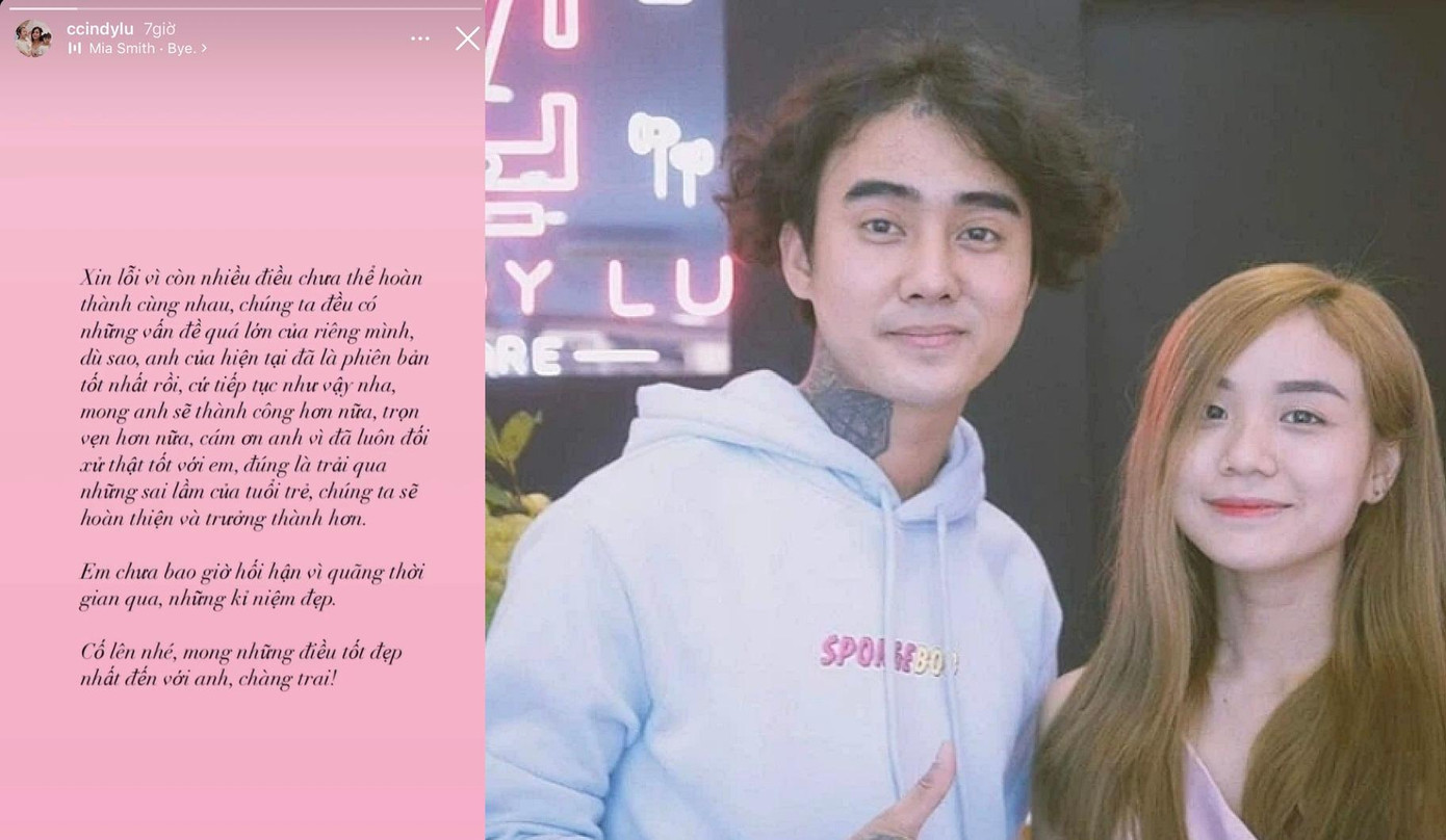 Cindy Lư chia sẻ tâm thư và gửi lời cảm ơn bạn trai cũ.
