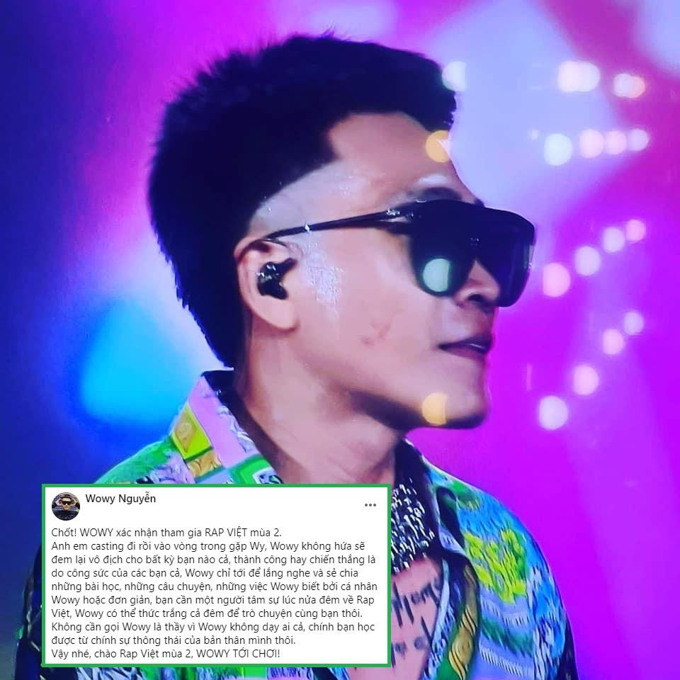 Wowy xác nhận quay trở lại 'Rap Việt mùa 2'. Wowy xác nhận quay trở lại 'Rap Việt mùa 2'.