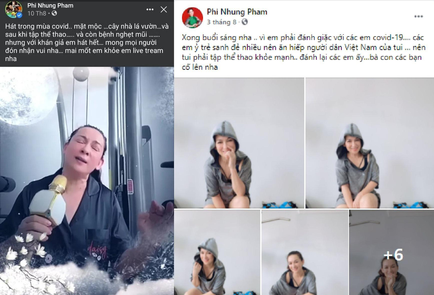 Giọng ca "Bông Điên Điển" thường xuyên chia sẻ hoạt động ca hát, thể dục tại nhà.