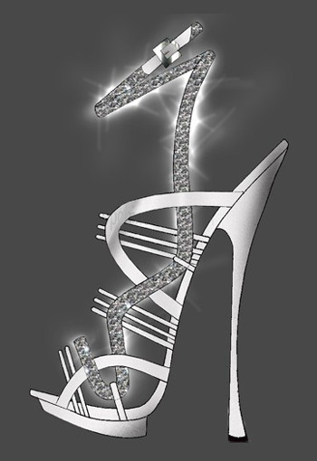 Một mẫu sandal ấn tượng khác của Michael Lewis sẽ giúp công nương Kate sang trọng với gam màu trắng của dây đeo kim cương ôm lấy bàn chân người đi