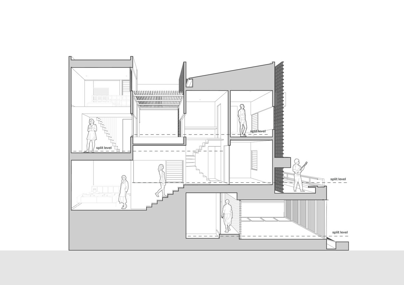 Ngôi nhà này vốn dĩ khá cũ, không gian không đáp ứng được các yêu cầu về việc nhỏ gọn, thông gió và chiếu sáng tự nhiên tối đa. Sau khi cải tạo, kiến trúc sư (KTS) đã chia công trình rộng 185m2 thành 2 phần được nối với nhau bằng khoảng không gian thoáng ở giữa.