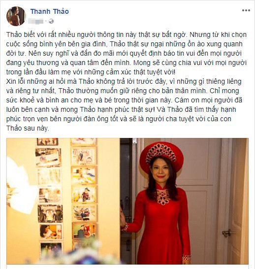 Thanh Thảo chia sẻ đang mang thai tuổi 41, loạt sao Việt chúc mừng ảnh 1