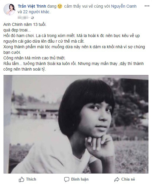 Việt Trinh gây sốt với ảnh một thời 'đẹp trai' như Hà Đức Chinh U23 ảnh 1