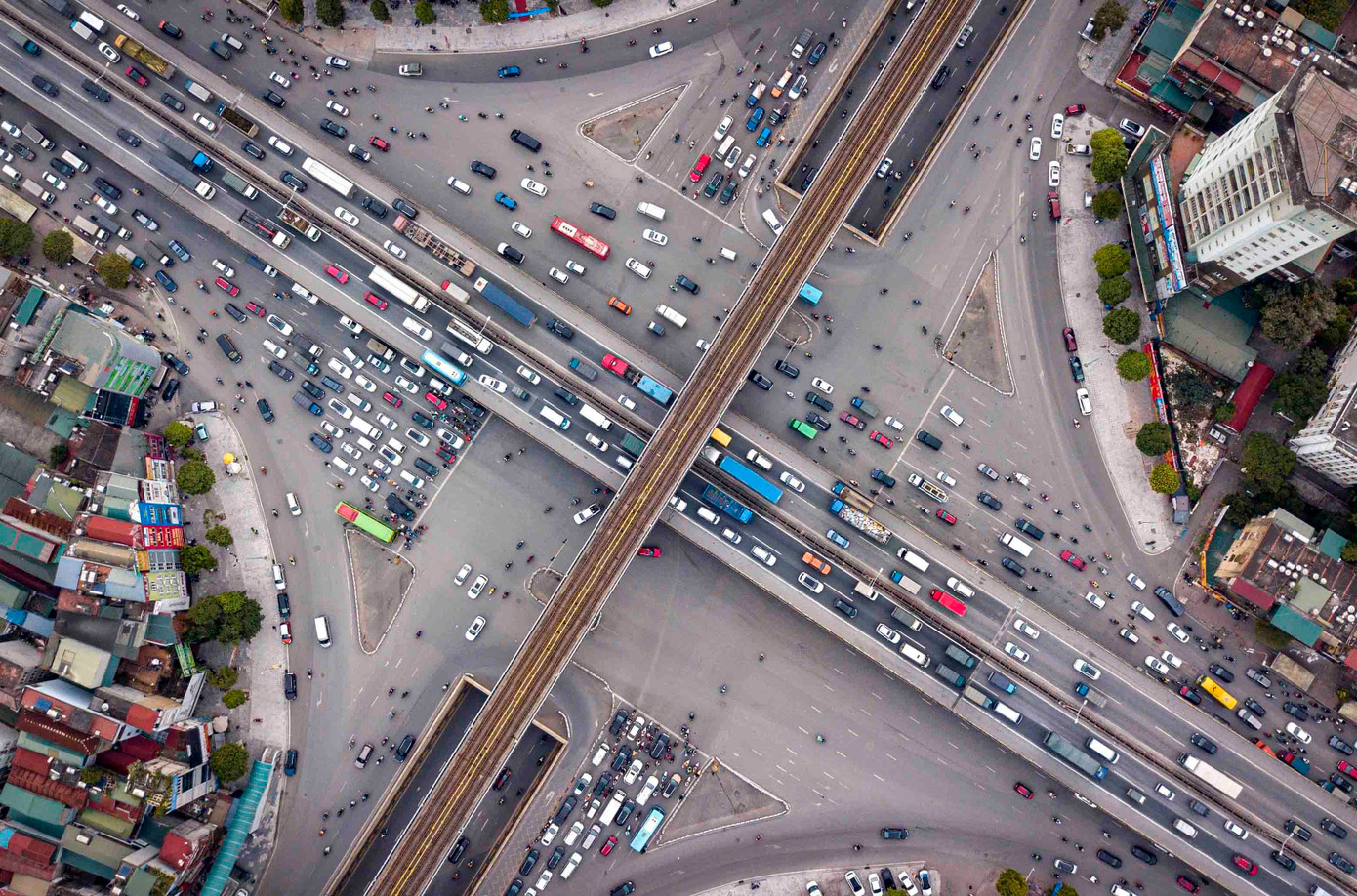 Đường Vành đai 3 trên cao lượng phương tiện cũng tăng cao hướng từ trung tâm ra ngoại thành.