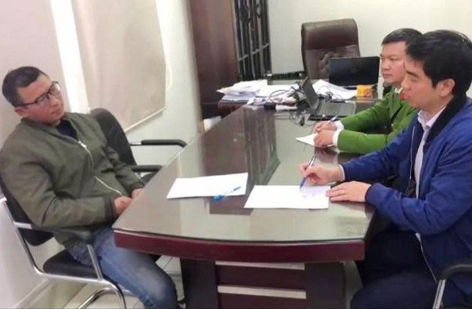 Đối tượng Dũng tại cơ quan điều tra.