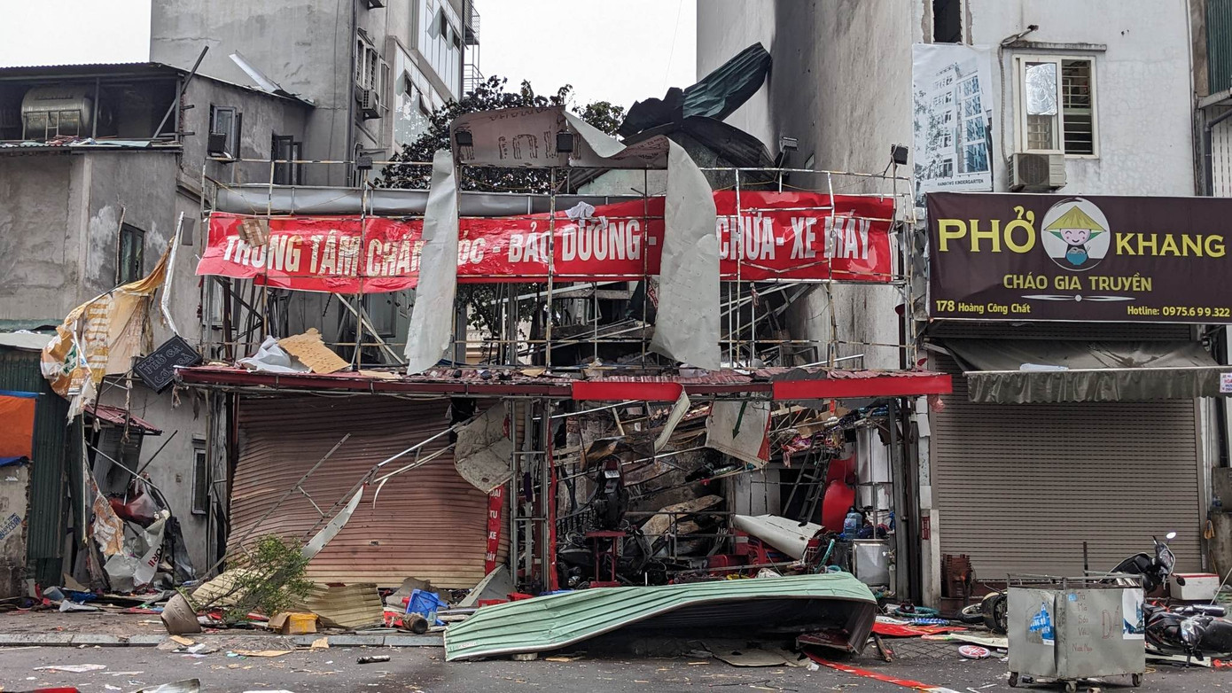 Hiện trường vụ cháy. Hiện trường vụ cháy.