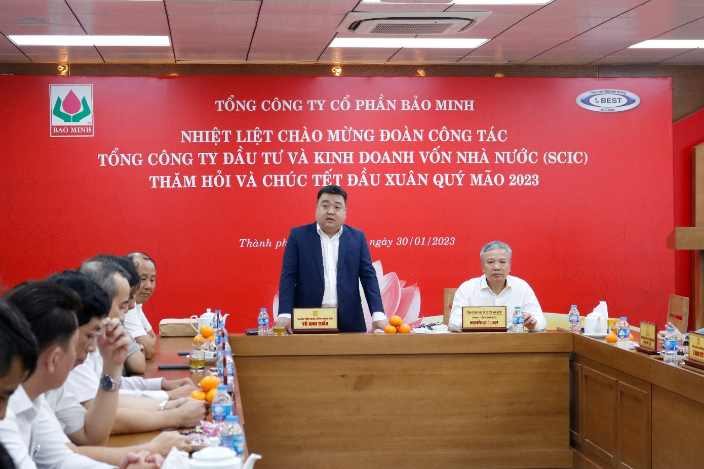 Ông Vũ Anh Tuấn – Bí Thư Đảng ủy, Thành viên HĐQT, Tổng Giám đốc Bảo Minh phát biểu tại buổi làm việc Ông Vũ Anh Tuấn – Bí Thư Đảng ủy, Thành viên HĐQT, Tổng Giám đốc Bảo Minh phát biểu tại buổi làm việc