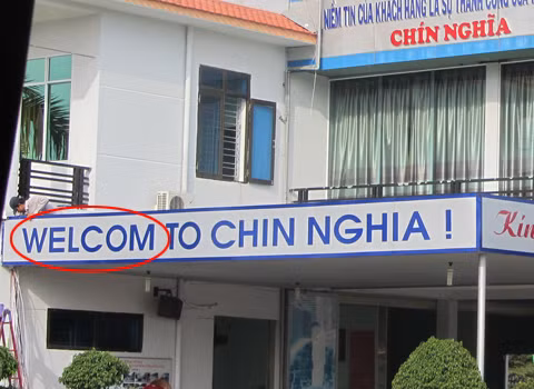 Welcome bị viết thành 