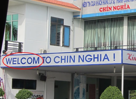 Welcome bị viết thành 