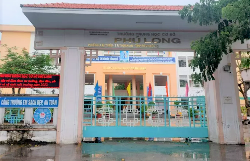 Trường THCS Phú Long nơi xảy ra vụ việc