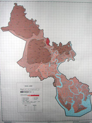 Bản đồ phân vùng động đất tại TPHCM Ảnh: L.T 