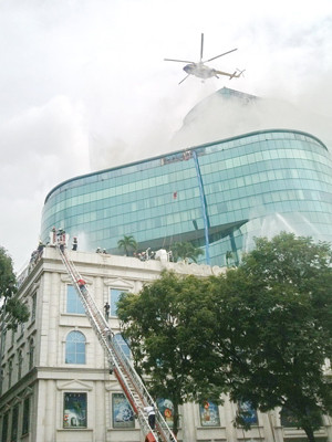 Diễn tập PCCC, cứu hộ bằng trực thăng tại TPHCM sáng 14/8 