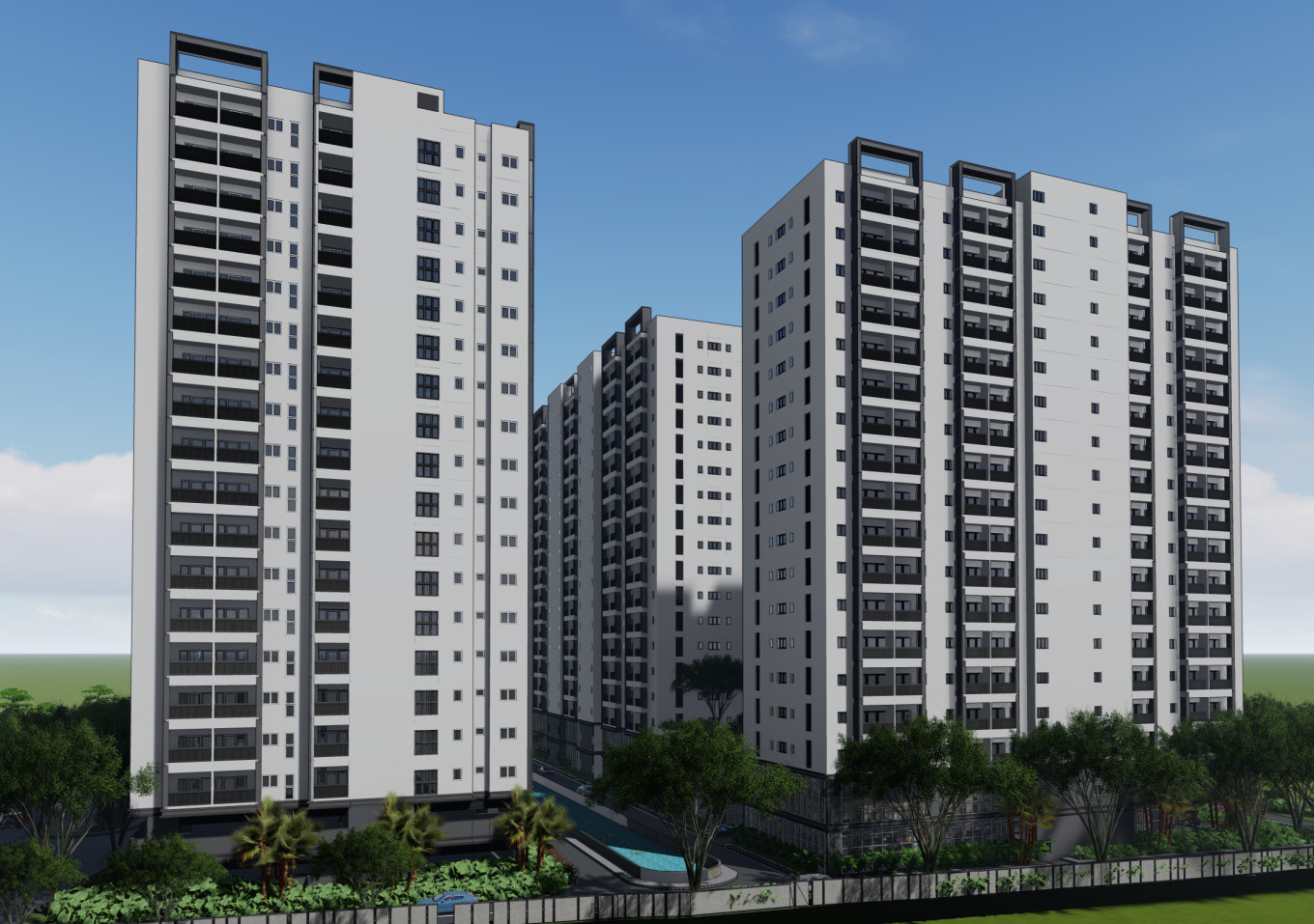 Dự án nhà ở xã hội Lê Thành Tân Kiên gần nửa năm sau lễ khởi công vẫn chưa xây dựng được do vướng thủ tục. Ảnh phối cảnh dự án.