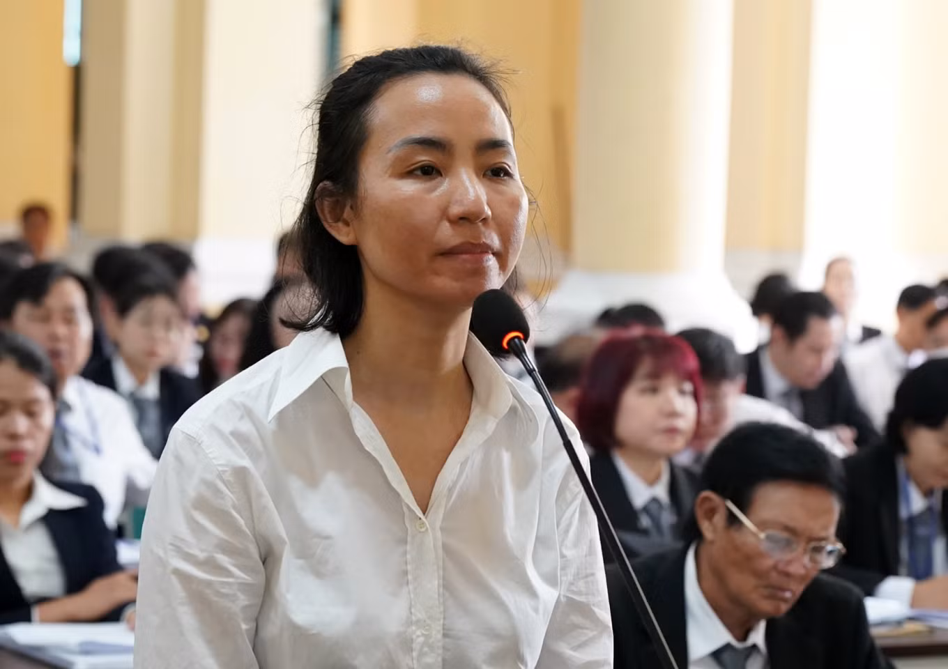 Bị cáo Trần Thị Mỹ Dung tại phiên tòa. Ảnh: Phạm Nguyễn. Bị cáo Trần Thị Mỹ Dung tại phiên tòa. Ảnh: Phạm Nguyễn.