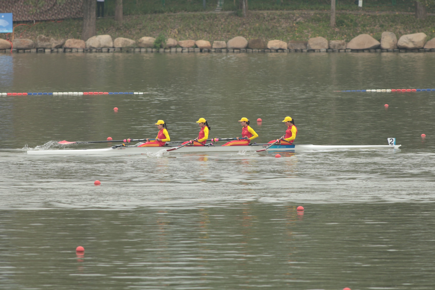 Rowing đem về tấm huy chương đồng đầu tiên cho đoàn thể thao Việt Nam tại Asiad 19. (ảnh Linh Hoàng)