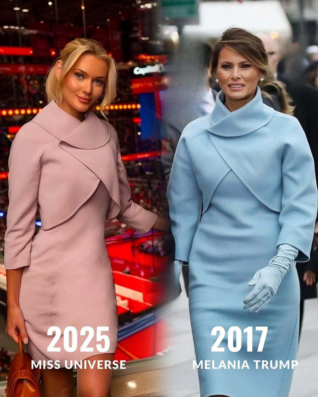 Bộ váy của Victoria Kjær Theilvig được bà Melania Trump mặc năm 2017.