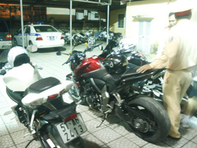 3 xe môtô tại Phòng PC 67 Công an TT-Huế. 3 xe môtô tại Phòng PC 67 Công an TT-Huế