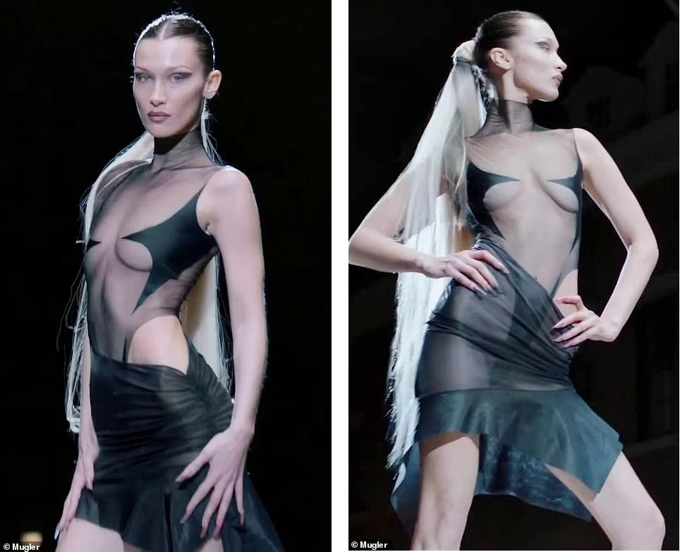 &quot;Chân dài&quot; sinh năm 1996 gần như khỏa thân trên đường băng, lớp vải mỏng tang chỉ đủ che đậy những phần nhạy cảm trên cơ thể.