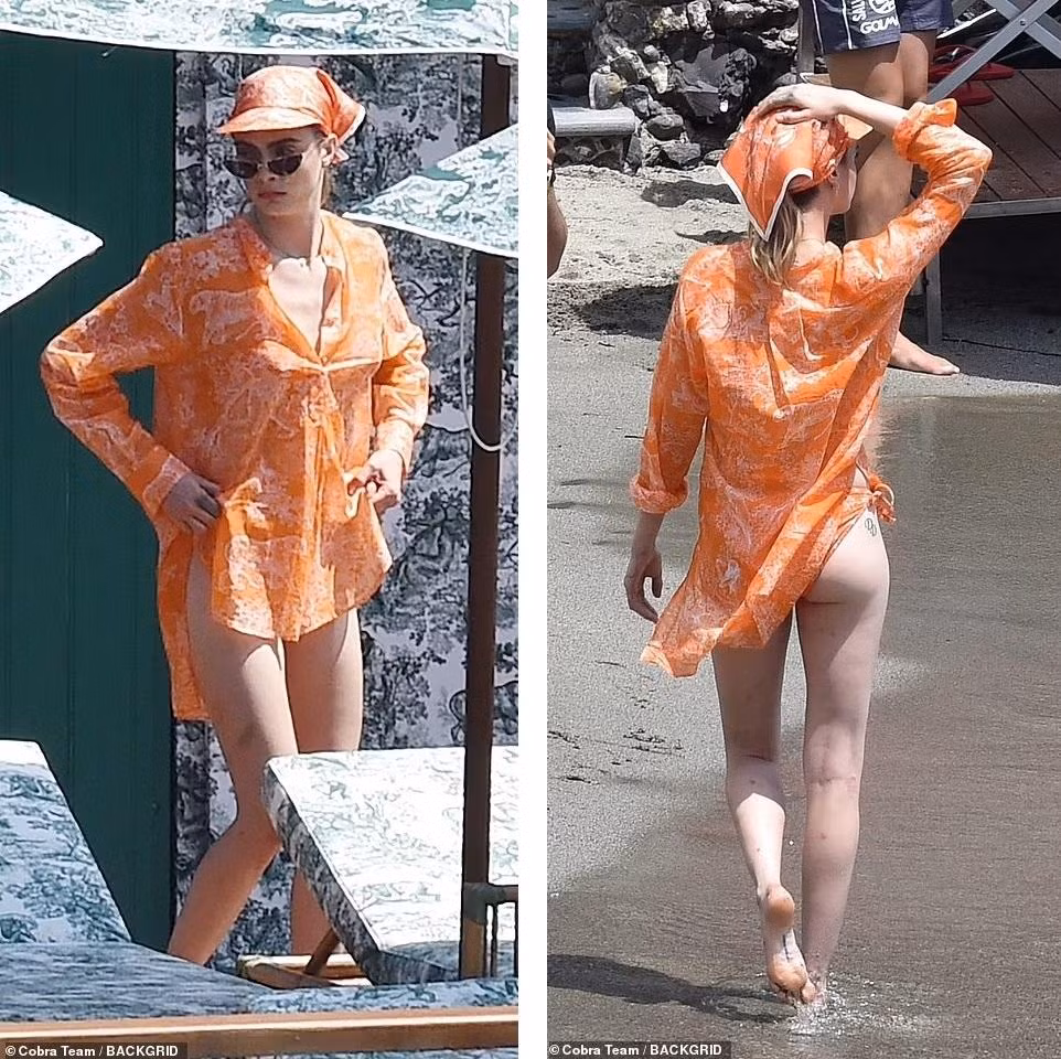 Cùng ngày, cựu "chân dài" Victoria's Secret được nhìn thấy trên bãi biển ở làng chài Portofino (Ý).