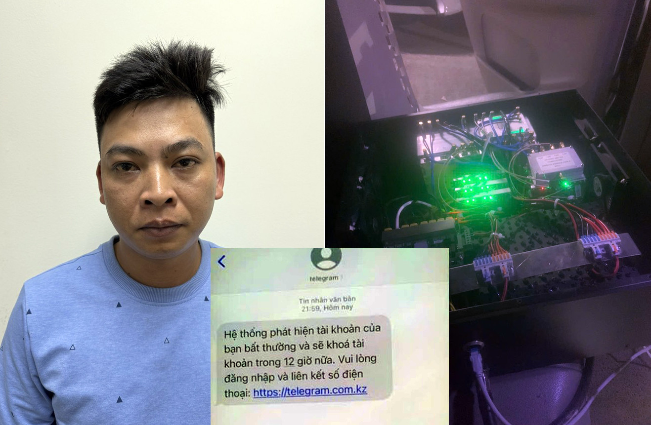 Đối tượng Út cùng tang vật thu giữ.