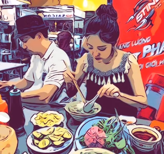 Bà bầu 7 tháng An Dĩ Hiên khoe ảnh cùng chồng tỷ phú du lịch ở Việt Nam ảnh 1