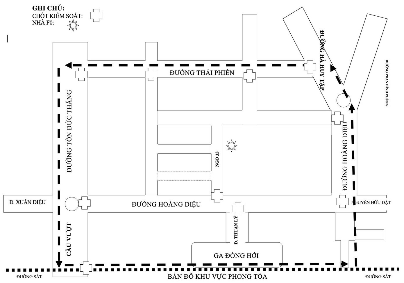 Sơ đồ phong toả ngõ 33 đường Hoàng Diệu phường Nam Lý Tp. Đồng Hới Quảng Bình Sơ đồ phong toả ngõ 33 đường Hoàng Diệu phường Nam Lý Tp. Đồng Hới Quảng Bình