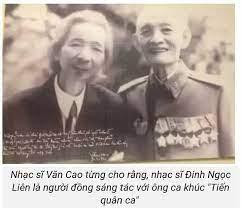 Đinh Ngọc Liên (phải) và nhạc sĩ Văn Cao Đinh Ngọc Liên (phải) và nhạc sĩ Văn Cao