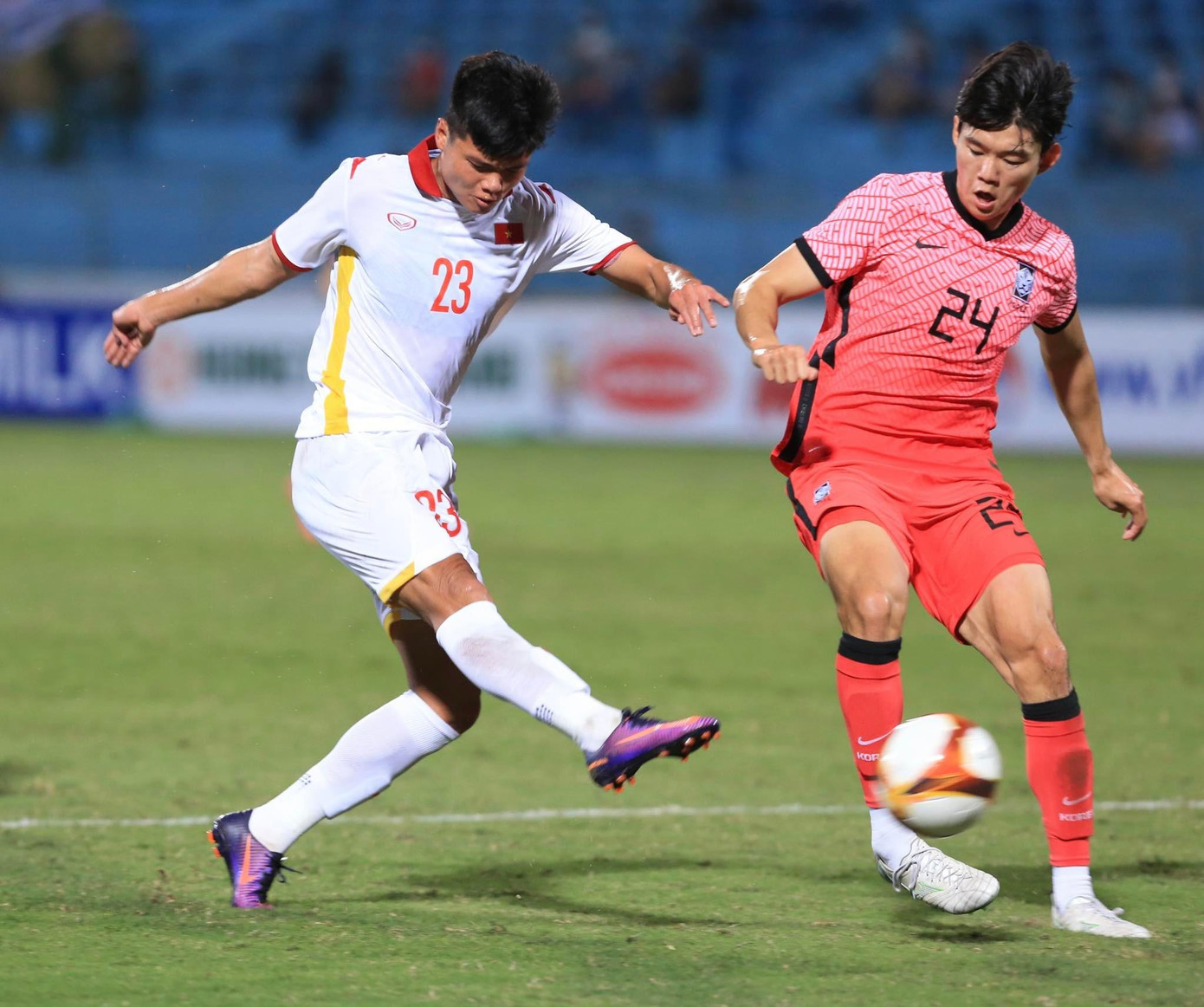 U23 Việt Nam tối qua thắng U20 Hàn Quốc 1-0. Ảnh: Trí Công