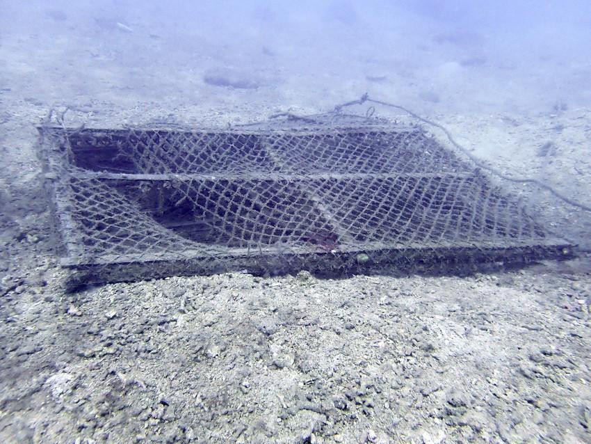 Bẫy cá sót lại dưới biển ở khu vực Hòn Mun. Ảnh Minh Khanh. Bẫy cá sót lại dưới biển ở khu vực Hòn Mun. Ảnh Minh Khanh.