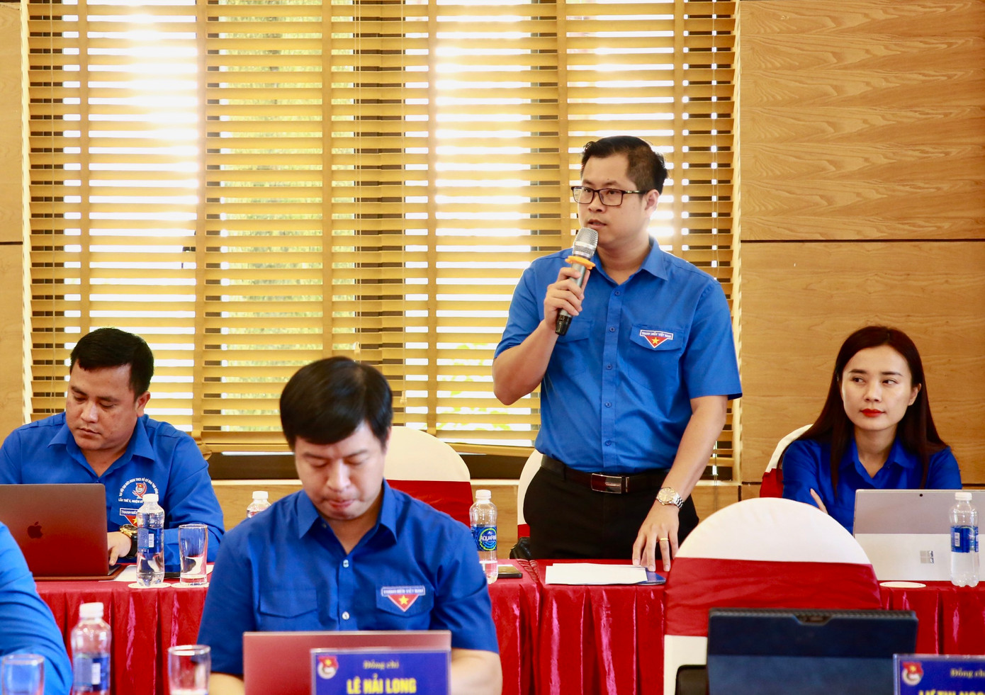 Anh Giáp Xuân Cảnh, Phó Bí thư Tỉnh Đoàn Bắc Giang trao đổi tại Hội nghị. Ảnh: Bảo Anh Anh Giáp Xuân Cảnh, Phó Bí thư Tỉnh Đoàn Bắc Giang trao đổi tại Hội nghị. Ảnh: Bảo Anh