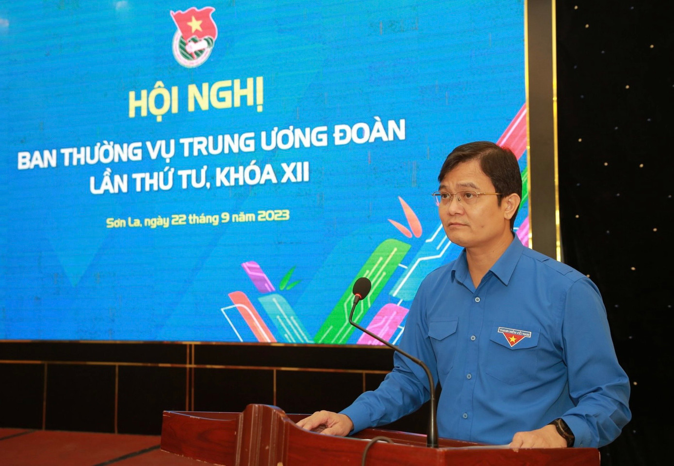 Bí thư thứ nhất T.Ư Đoàn Bùi Quang Huy phát biểu tại hội nghị. Ảnh: Bảo Anh Bí thư thứ nhất T.Ư Đoàn Bùi Quang Huy phát biểu tại hội nghị. Ảnh: Bảo Anh