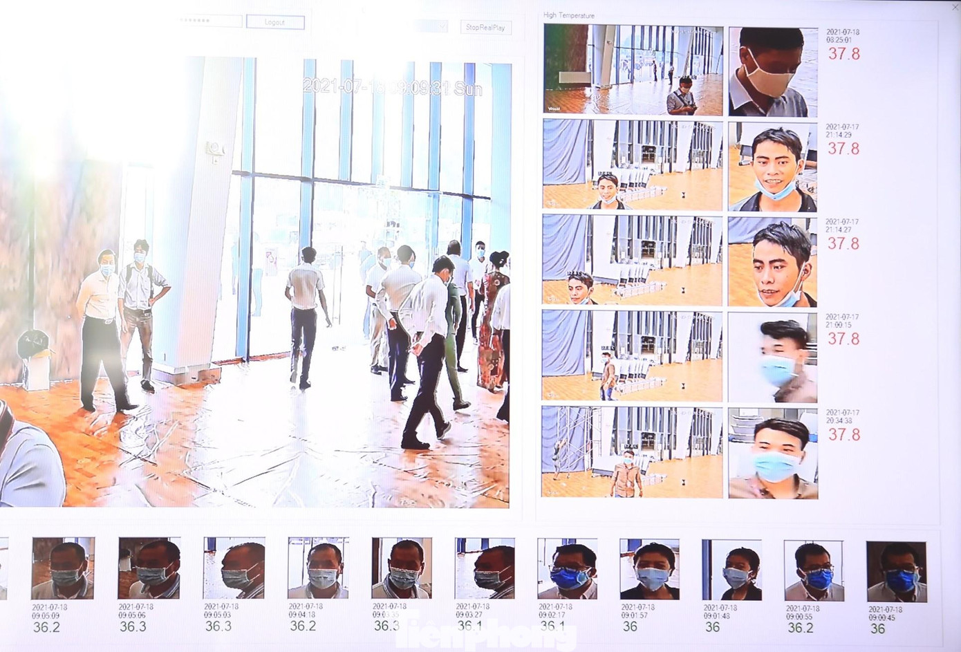 Máy quét thân nhiệt tự động truyền về thông báo thông tin, hình ảnh người đến, ở khu vực BV dã chiến Máy quét thân nhiệt tự động truyền về thông báo thông tin, hình ảnh người đến, ở khu vực BV dã chiến