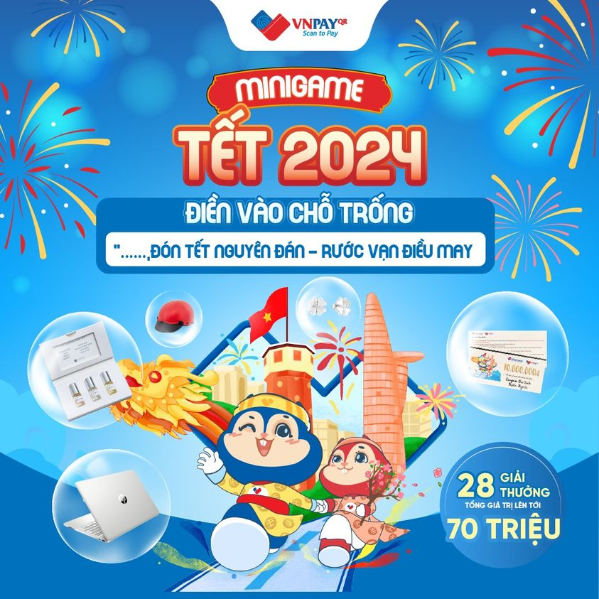 Nhiều giải thưởng giá trị lớn lên tới 90 triệu đồng khi khách hàng tham gia minigame trên Fanpage VNPAY-QR.