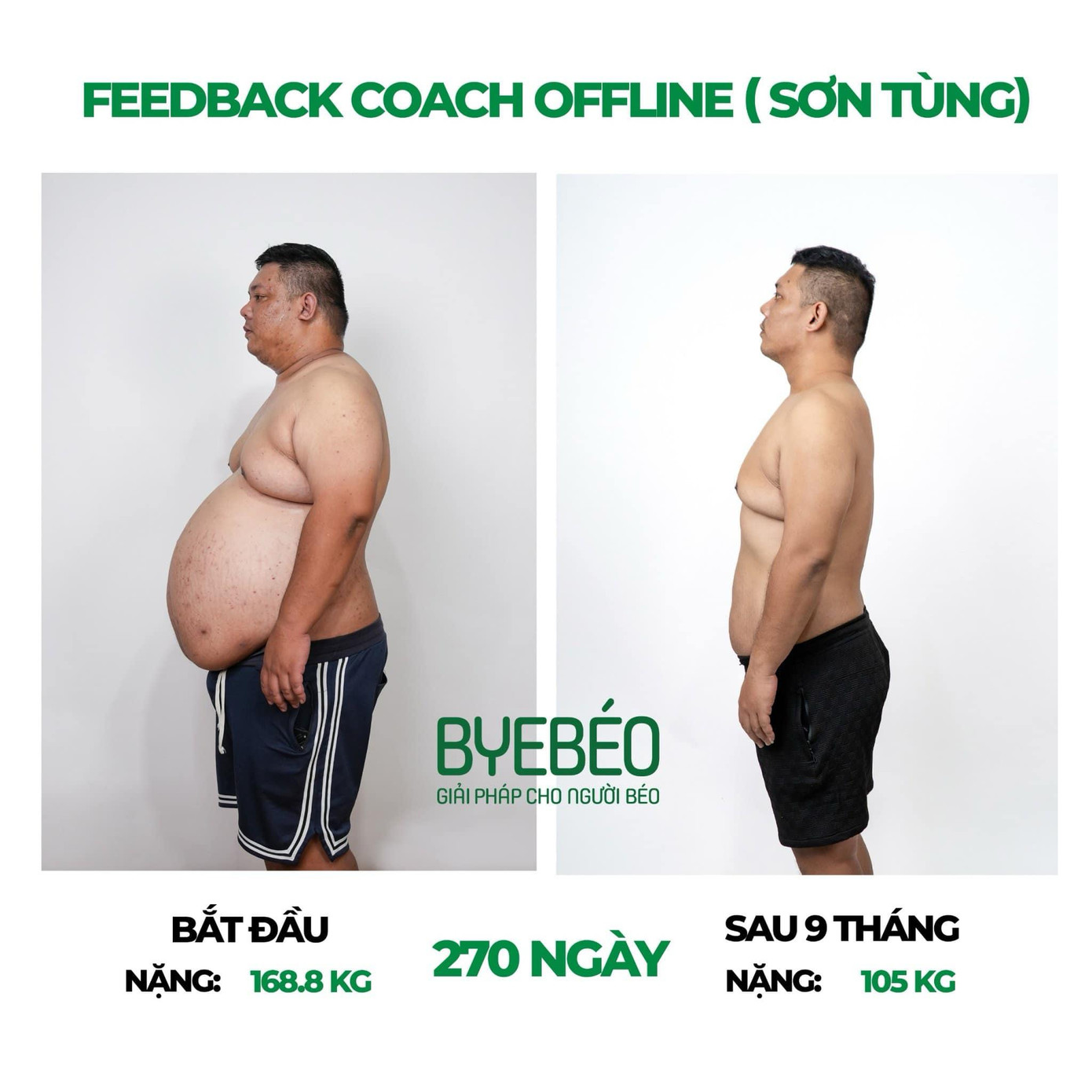 Trường hợp giảm béo thành công của Nguyễn Sơn Tùng, 35 tuổi, với cân nặng xuất phát là 168,8 kg