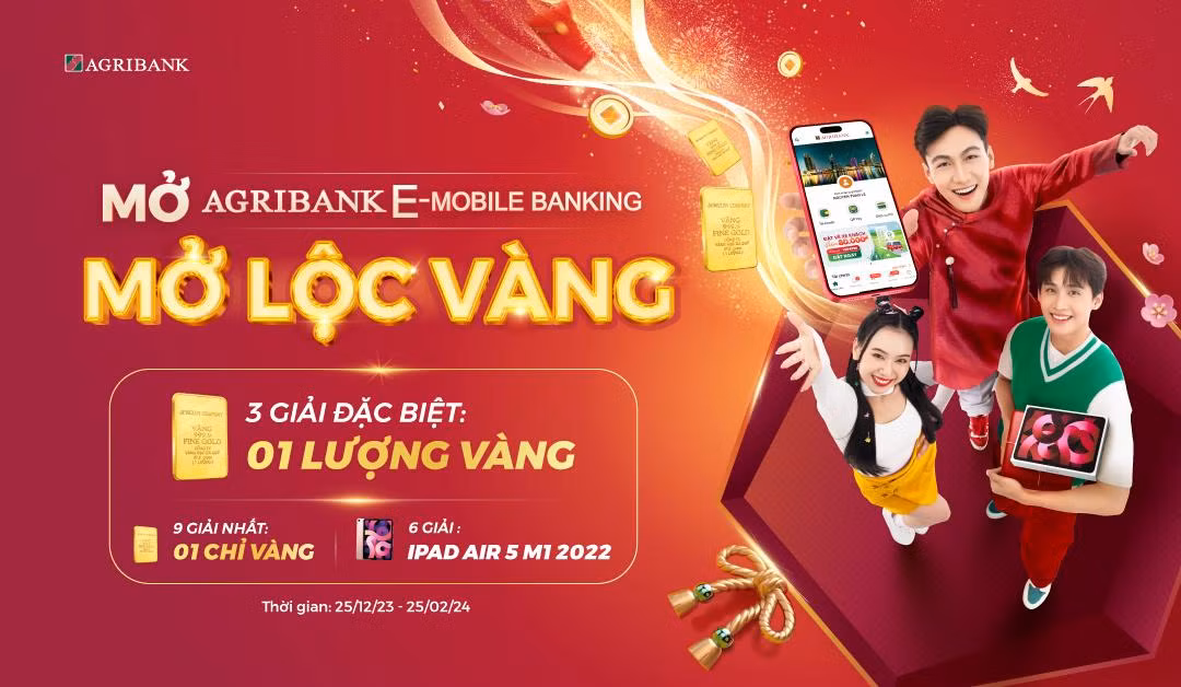 Cơ hội sở hữu nhiều phần quà giá trị khi mở tài khoản Agribank E-Mobile Banking