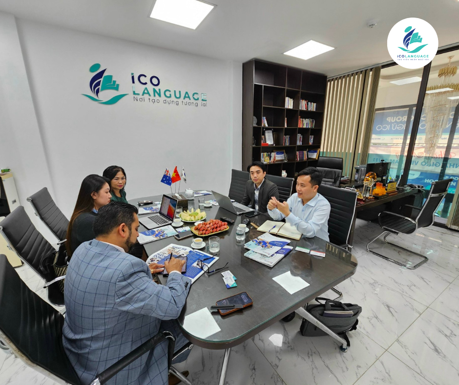 Ban lãnh đạo ICOLanguage gặp gỡ với đại diện trường Úc Ban lãnh đạo ICOLanguage gặp gỡ với đại diện trường Úc